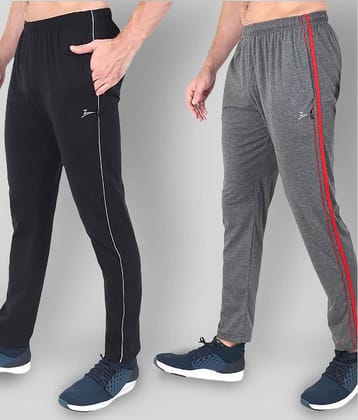 Zeffit - Black Cotton Blend Men's Trackpants ( Pack of 2 )