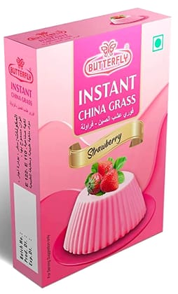 Butterfly Instant China Grass, 50g (Strawberry)  by Butterfly Dessert Mixes and Bakery Needs.