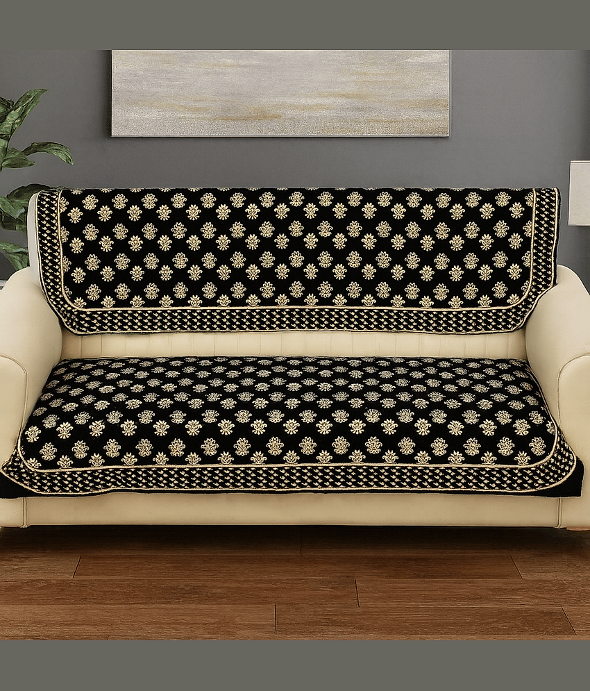 FURNISHING HUT 3 Seater Chenille Sofa Cover ( Pack of 1 )