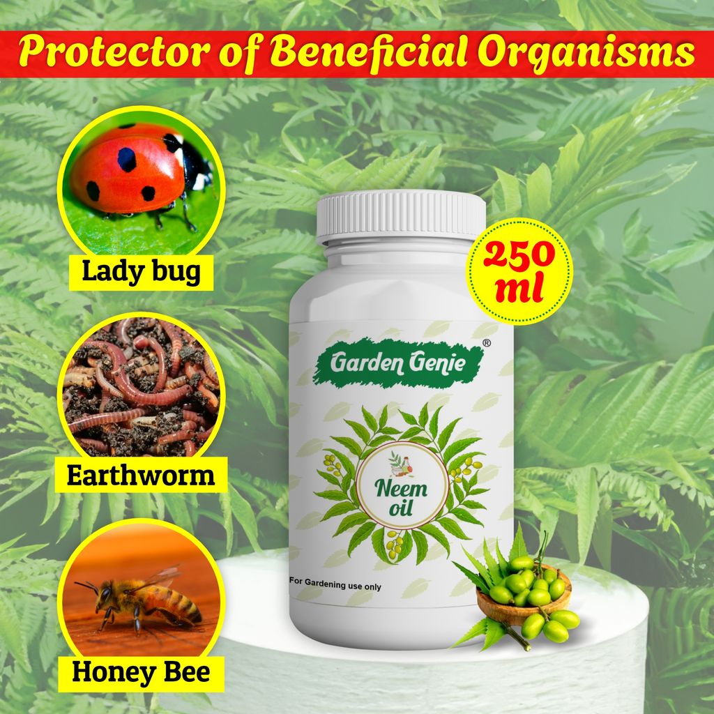 Garden Genie Neem Oil for Plants 500ml | Pure Organic Cold Pressed Water Soluble Concentrate, Makes up to 120 Litres of Ready to Use Spray