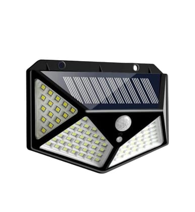 100 LED Solar Wall Light with 5.5V Panel BIS Approved 800mAh Battery 120° Wide Angle Wireless Motion Sensor IP65 Rated Security Lamp for Yard Fence Decor (Pack of 1, Cool White) 100 LED Solar Wall Light with 5.5V Panel BIS Approved 800mAh Battery 120° Wide Angle Wireless Motion Sensor IP65 Rated Security Lamp for Yard Fence Decor (Pack of 1, Cool White)