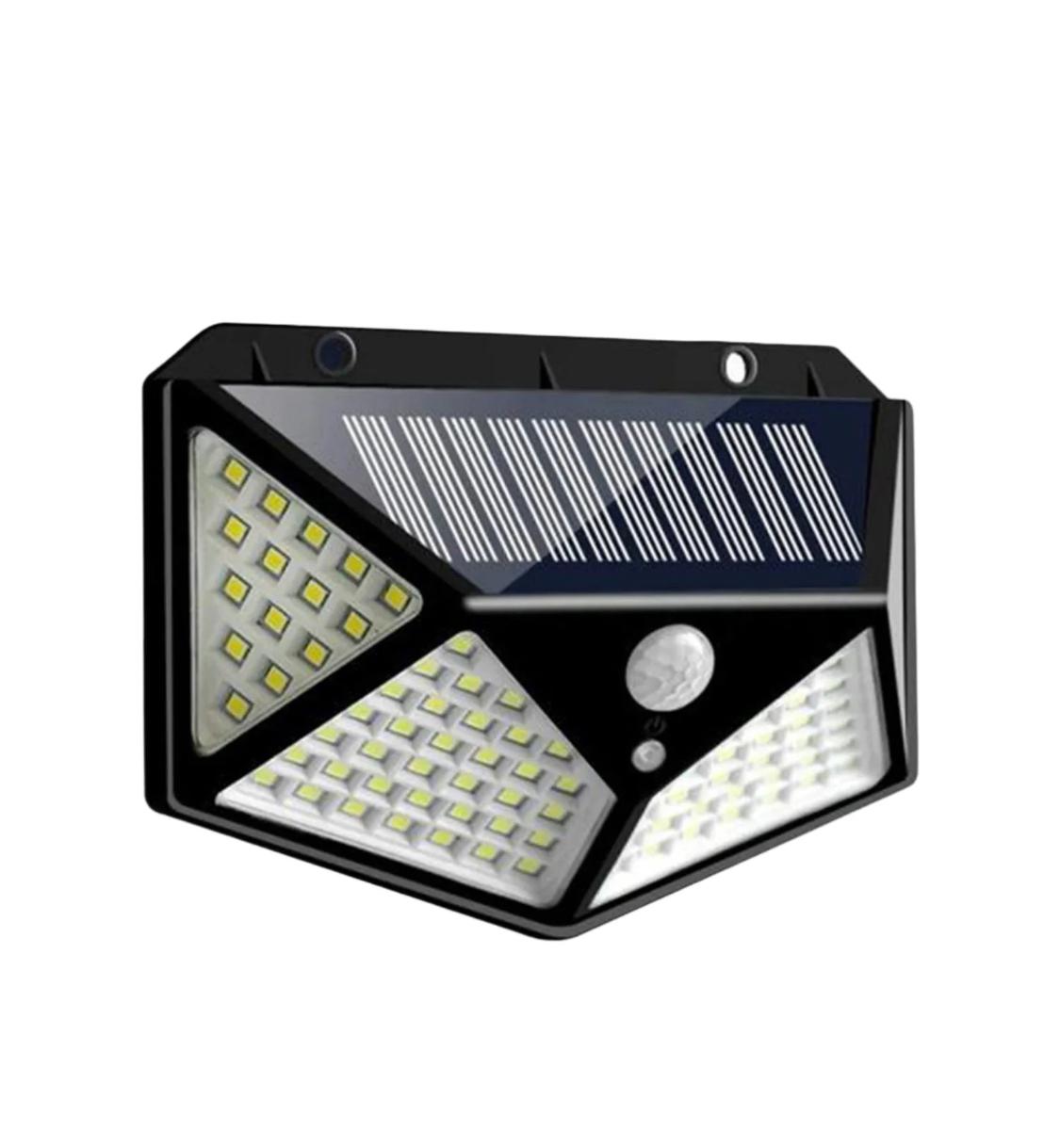 100 LED Solar Wall Light with 5.5V Panel BIS Approved 800mAh Battery 120° Wide Angle Wireless Motion Sensor IP65 Rated Security Lamp for Yard Fence Decor (Pack of 1, Cool White)