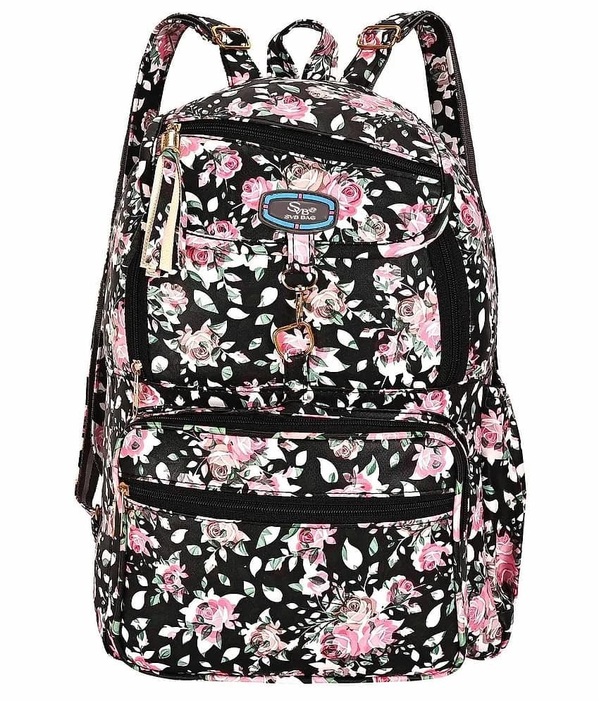SVB BAG 30 Ltrs Leather Backpack *For Women ( Black ) - Black