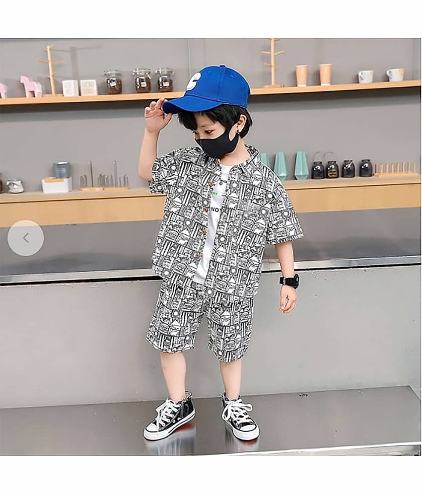 Ocvito Pack of 1 Baby Boys Cotton Blend Shirt & Shorts ( Multicolor )