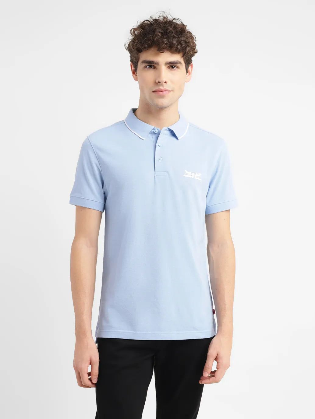 Men's Slim Fit Polo T-Shirt - Elegant Blue Solid-40-M