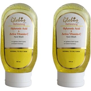 Globus Remedies Hyaluronic Acid & Vitamin C Face wash 100 ml, Set of 2