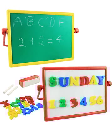 Toy Cloud Abc 2 in 1 Numero Board Magnetic PreSchool Game Educational Board Games | White N Green Board | Write N Wipe | Learn N Play