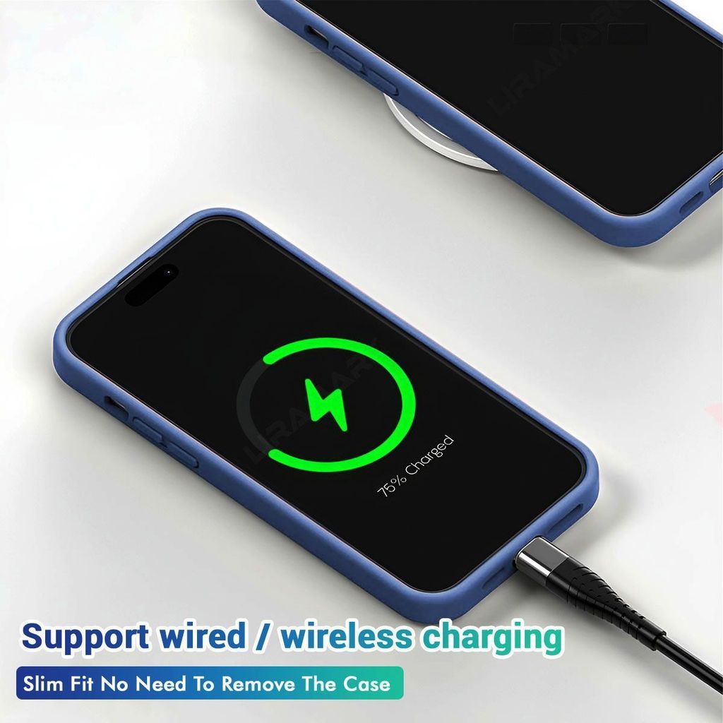 LIRAMARK Liquid Silicone Soft Back Cover Case for iPhone 15 Plus (6.7 inch)