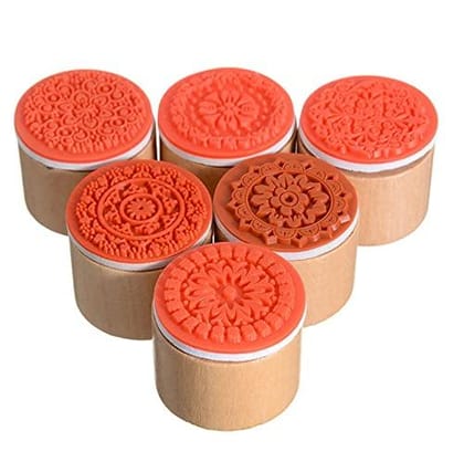 Art Stamps 6 Pc Round Block Lace