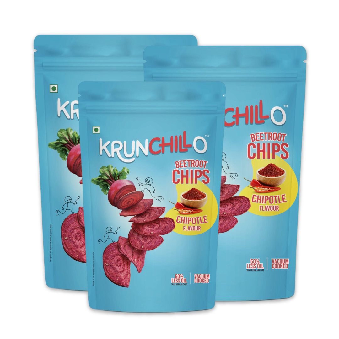 Krunchillo Beetroot Chips Chipotle, 50 gm - Pack of 3