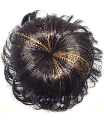 VSAKSH Women's Brown & Golden Highlighted Artificial Juda Extension