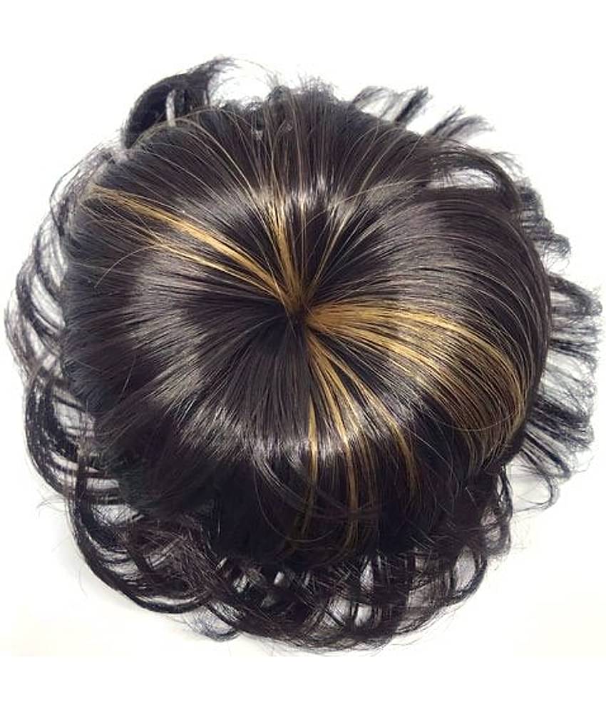 VSAKSH Women's Brown & Golden Highlighted Artificial Juda Extension