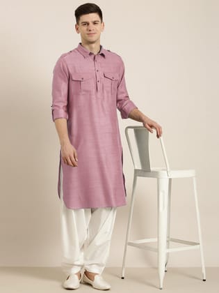 Rose Pink Cotton Pathani with Salwar-XS/36 / Only Pathani - No Lowers