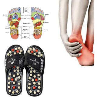 Eastern Club Acupressure and Magnetic Therapy Accu Paduka Slippers for Full Body Blood Circulation Natural Leg Foot Massager Slippers