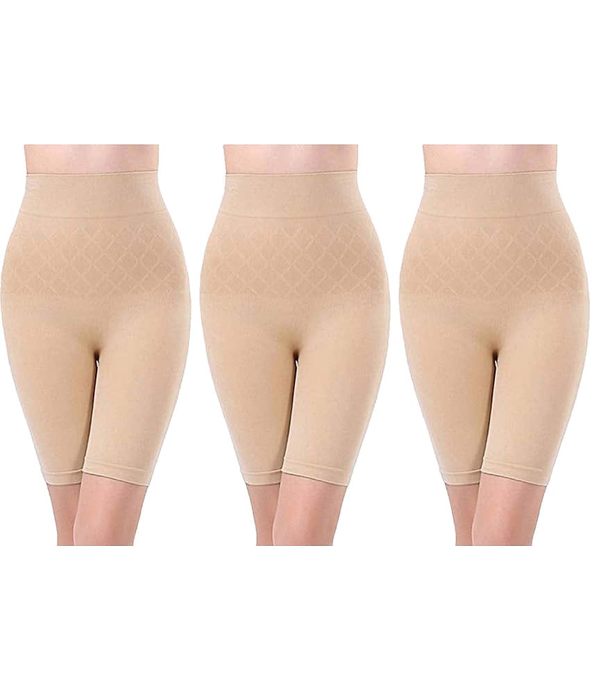 3Mads Pack of 3 Cotton Women's Thigh Compressor ( Beige )