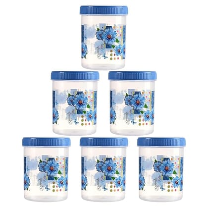 Kitchen Storage Container Set with Spoons, 500 ML, Blue Floral Design, BPA Free, 3 Pic 
