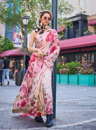 Light Pink Bollywood Silk Saree