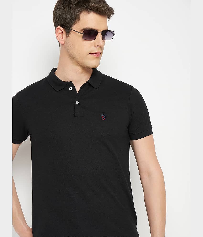 RELANE Pack of 1 Cotton Blend Regular Fit Solid Half Sleeves Men's Polo T Shirt ( Maroon )