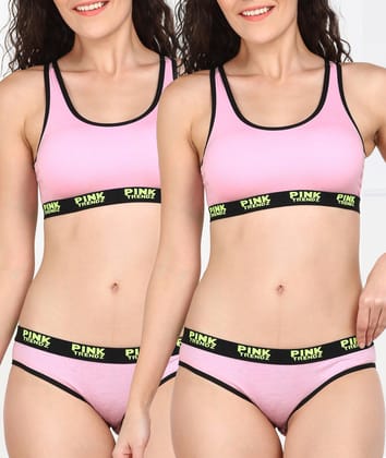 Womens Pink Trendz Combo Swim Wear Set-XS / PINK