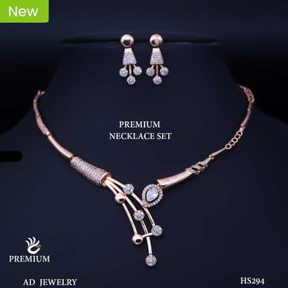 ROSE GOLD PLATED NECKLACE WITH CZ STONE