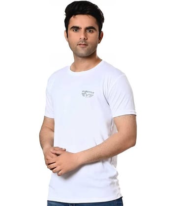 Alexender Polyester Regular Fit Printed Half Sleeves Men's Round T-Shirt - White ( Pack of 1 )