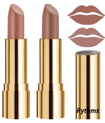 Rythmx Nude,Nude Matte Creme Lipstick Long Stay on Lips Multi Pack of 2 8 g