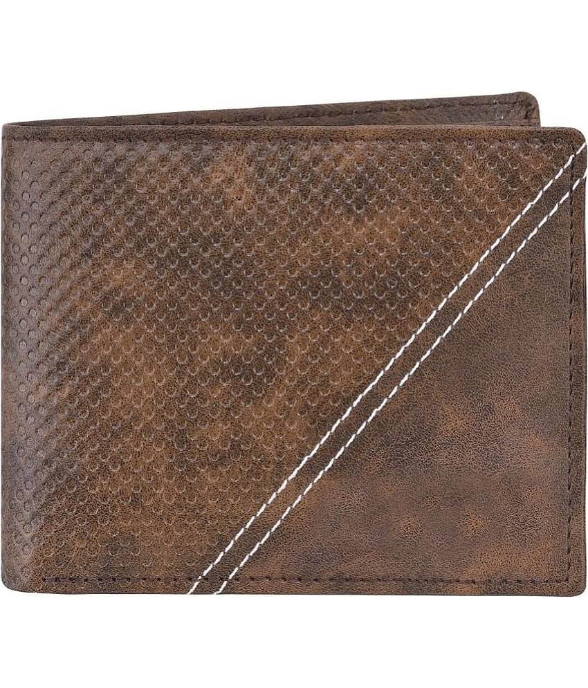 GEEO - Brown Faux Leather Men's Two Fold Wallet ( Pack of 1 )