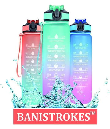 BANISTROKES Motivational Water Bottle Multicolour Water Bottle 1000 mL ( )