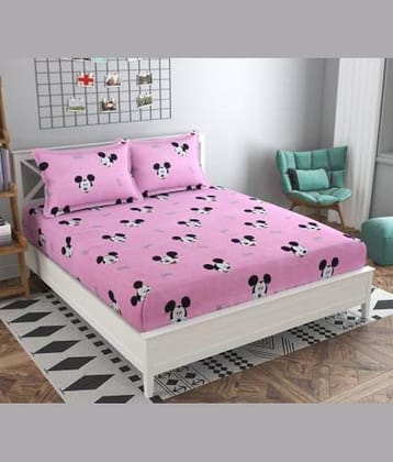 Home Style Polyester Double Bedsheet ( Multicolor )