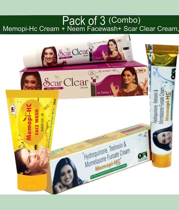 Memopi HC NIGHT CREAM + SCAR CLEAR +NEEM FACEWASH BB & CC Cream 80GM gm