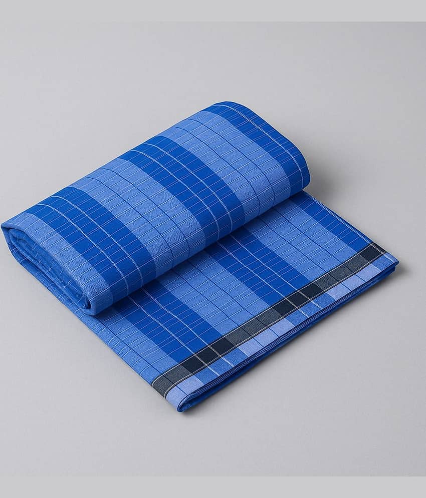 Shyam Handloom Cotton Men's Lungi Blue ( Pack of 1 )