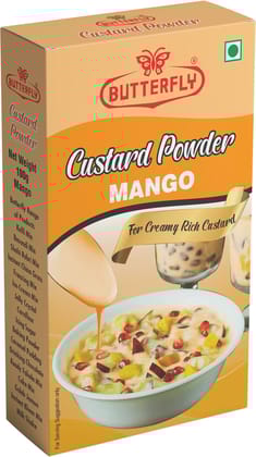 Butterfly Custard Powder, 100g (Mango)  by Butterfly Dessert Mixes and Bakery Needs.