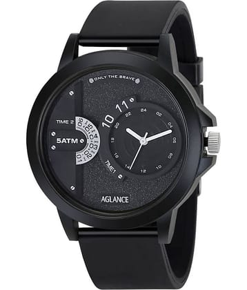 Aglance - Black Silicon Analog Men's Watch