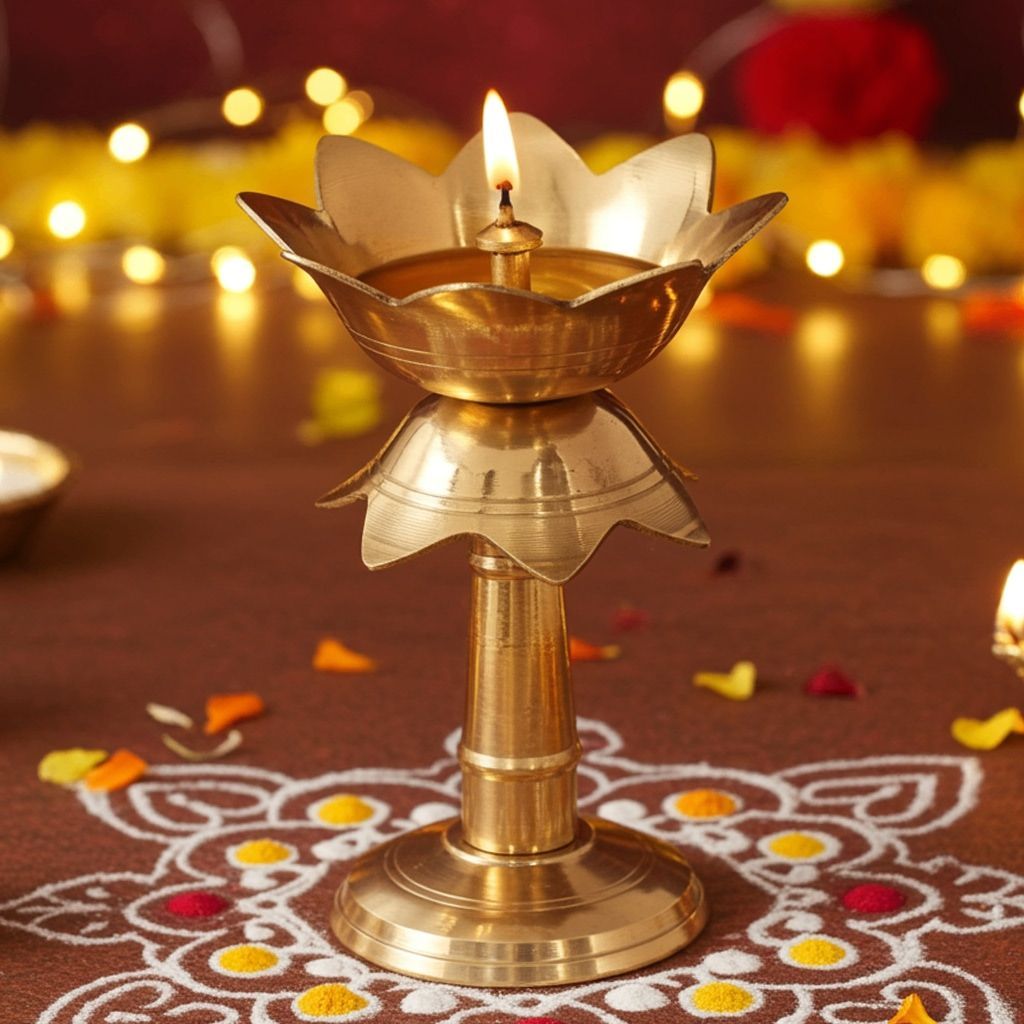 Brass Kamal Stand Deepak No. 3 (FMAS634 D)