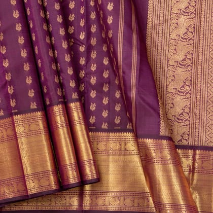 Magenta Kanchipuram Silk Saree For Wedding Wear PV NYC 1549