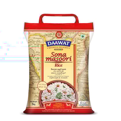 Daawat Sona Masoori Raw Rice 5 Kgs