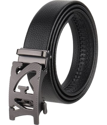 Zacharias - Black Leather Men's Casual Belt ( Pack of 1 )