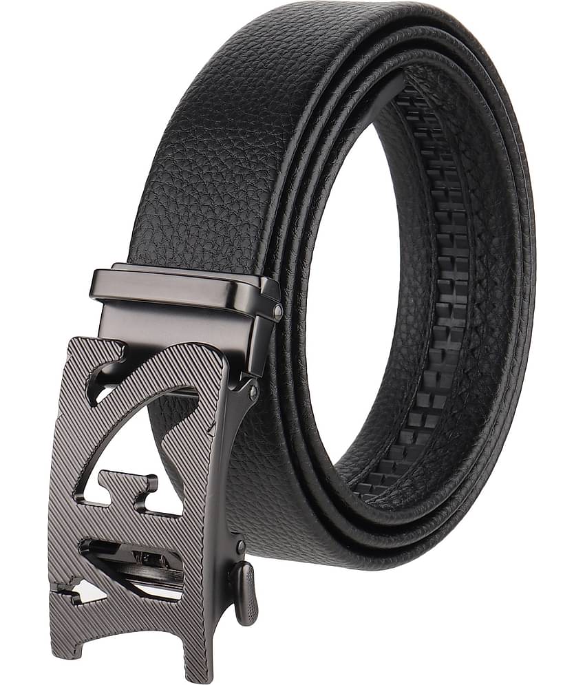 Zacharias - Black Leather Men's Casual Belt ( Pack of 1 )