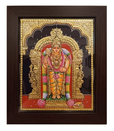 Lord Murugan Traditional Tanjore Painting By Authentic Handcrafted Method (Size 18x14)