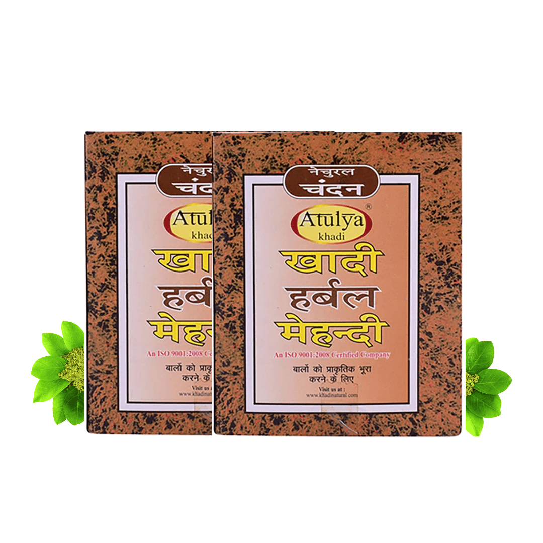 Khadi Natural Brown Mehndi for Hair Combo Pack Of 2 - 75gm Each