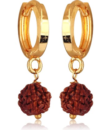 Vighnaharta Golden Bali Earrings ( Pack of 1 )