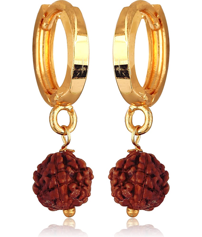 Vighnaharta Golden Bali Earrings ( Pack of 1 )