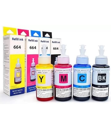 zokio 664 L380 EPS0N Multicolor Pack of 4 Cartridge for EPS0N L130, L360, L361, L565, L210, L220, L310, L365, L385, L455, L555, L605, L1300