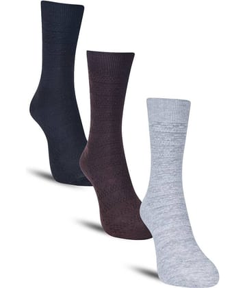 Dollar Cotton Blend Men's Self Design Light Grey Ankle Length Socks ( Pack of 3 )