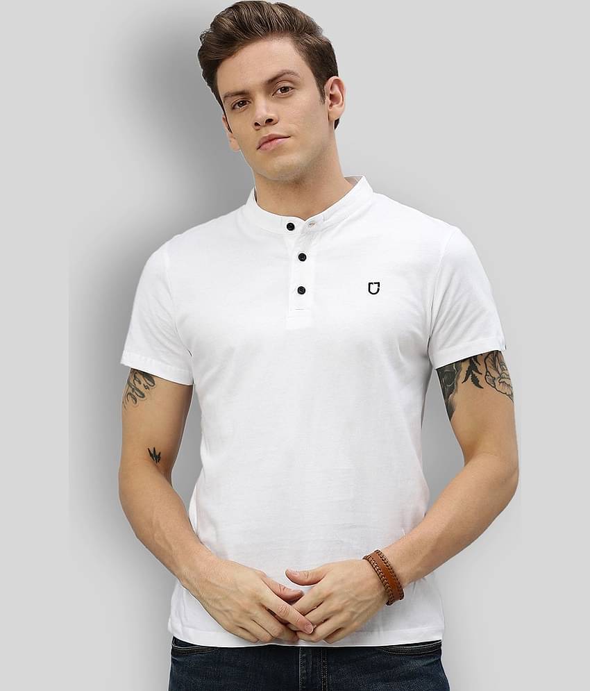 Urbano Fashion Pack of 1 Cotton Slim Fit Men's T-Shirt ( White )