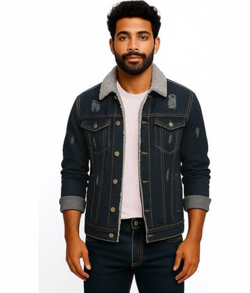 52dealz Denim Men's Denim Jacket - Dark Grey ( Pack of 1 )