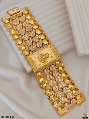 Divinity on Your Wrist Gold-Plated Sai Baba logo Bracelet for men's-BR-255