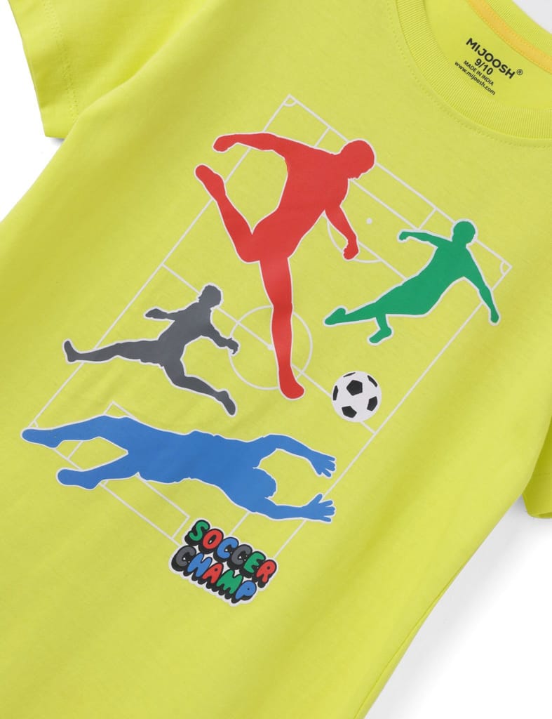 Best Kids Boys T shirt Cotton Sulphur Spring Lime Soccer Camp 2025 at ShopCircuit | ONDC