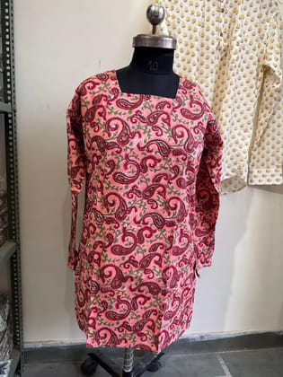 New Collection Of Short kurti With Back Dori Comfortable & Stylish  100% Pure Soft Cotton (6060)