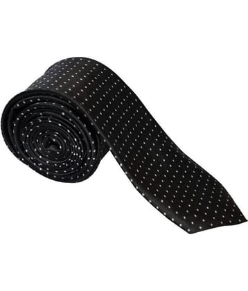 SUNSHOPPING Black Polka Dots Micro Fiber Necktie